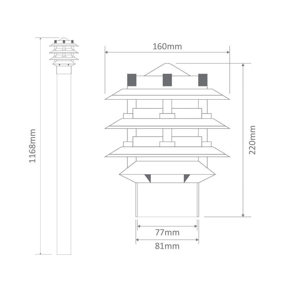 Three Tier Bollard Kit Beige - 10728