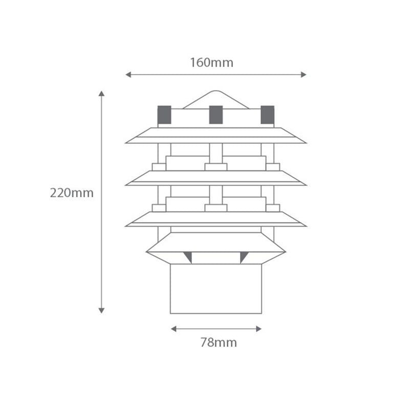 Three Tier Bollard Head Post Top Light Green - 10703