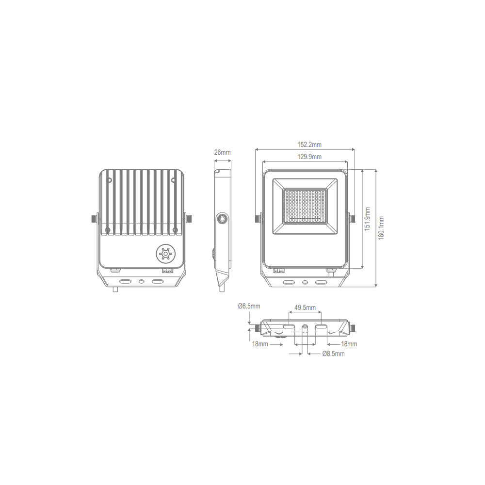 Blaze-Pro DIY LED Floodlight Power Selectable (20W/30W/50W) Sensor Adaptable - White / Tri-Colour IP66 - 19917