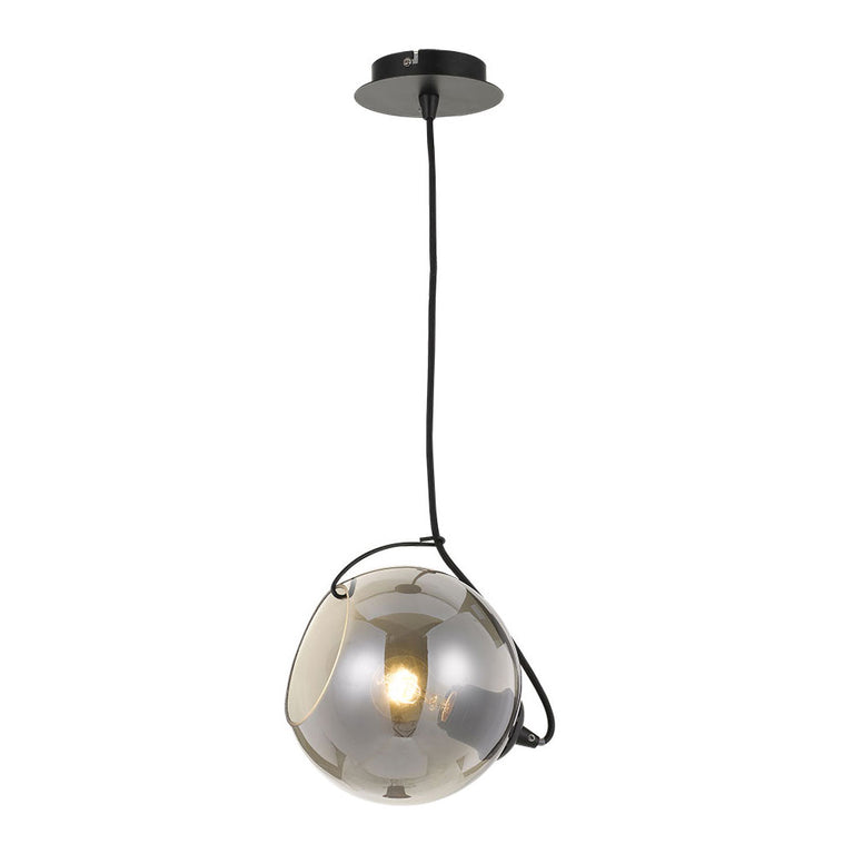 Bondi 1 Light Pendant Medium Black / Smoke - BONDI PE30-SM