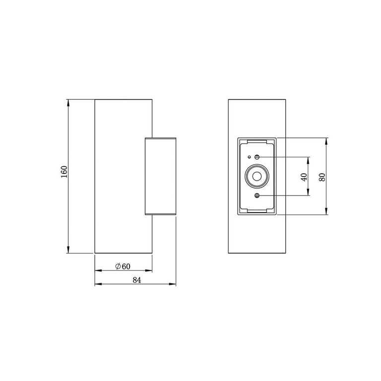 New Bondi II 2 x 5W LED Up / Down Wall Pillar Light Stainless Finish / Tri-Colour - SL7224TC/AST