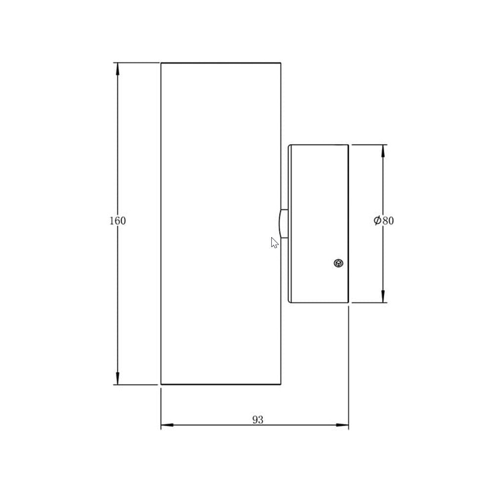 Bondi II 2 x 5W Up / Down LED Wall Pillar Light Black / Tri-Colour - SL7322TC/BK
