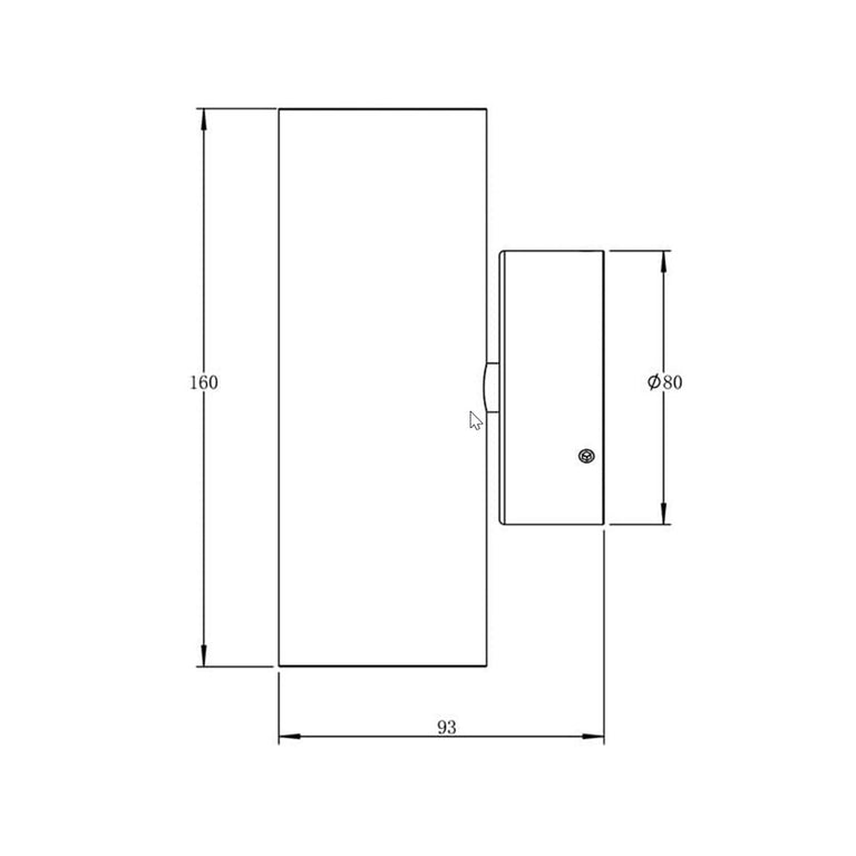 Bondi II 2 x 5W Up / Down LED Wall Pillar Light Black / Tri-Colour - SL7322TC/BK