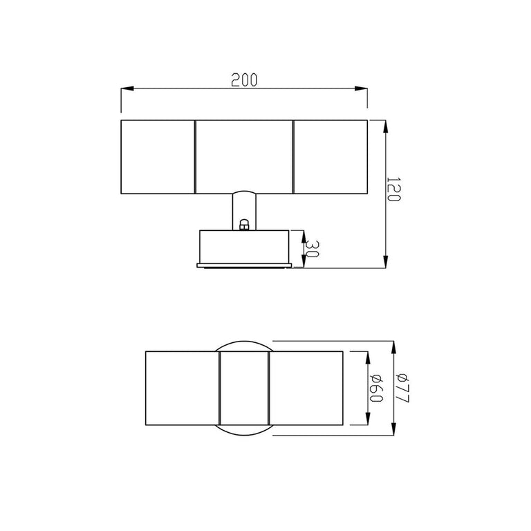 Bondi Lite 2 x 4W Up / Down LED Wall Pillar Light Black / Tri-Colour - SE7322TC/BK