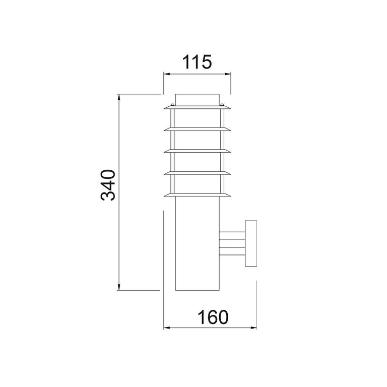 Borda Exterior Louvred Wall Light Black - BORDA1