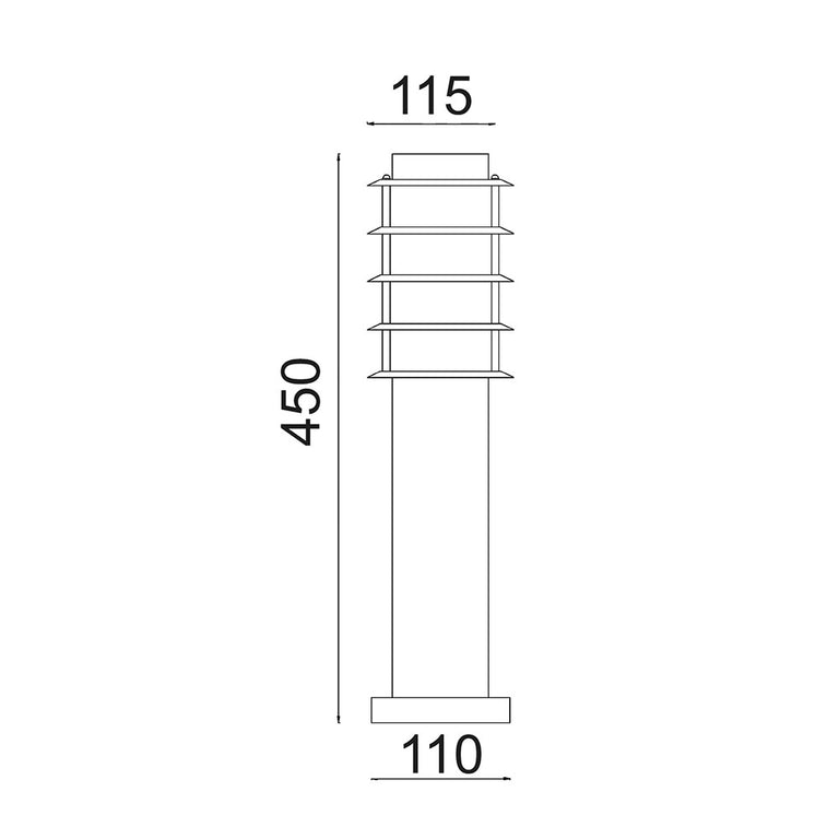 Borda Louvred 450mm Bollard Stainless Steel - BORDA4