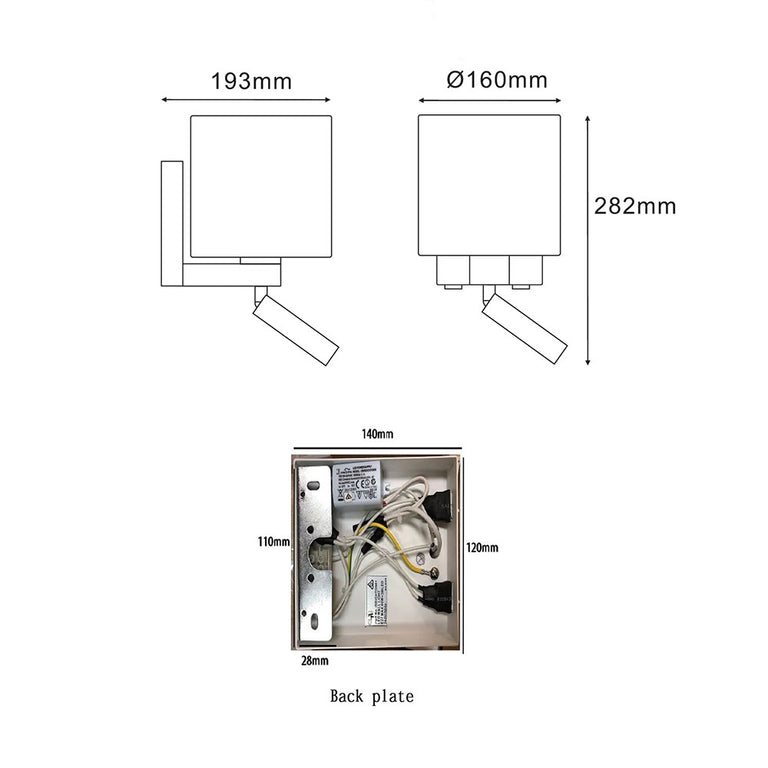 Brighton LED Bedside Reading Light White / Daylight - BRIGHTON02