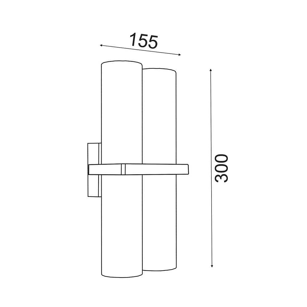 Briller 4 Light Up & Down Wall Pillar Light Black - BRILLER2