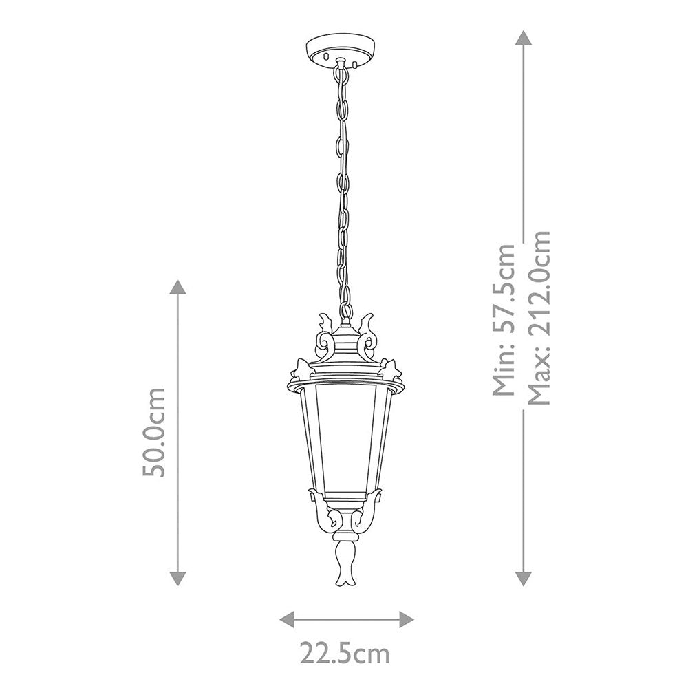 Baltimore Medium Chain Lantern Weathered Bronze - BT8-M