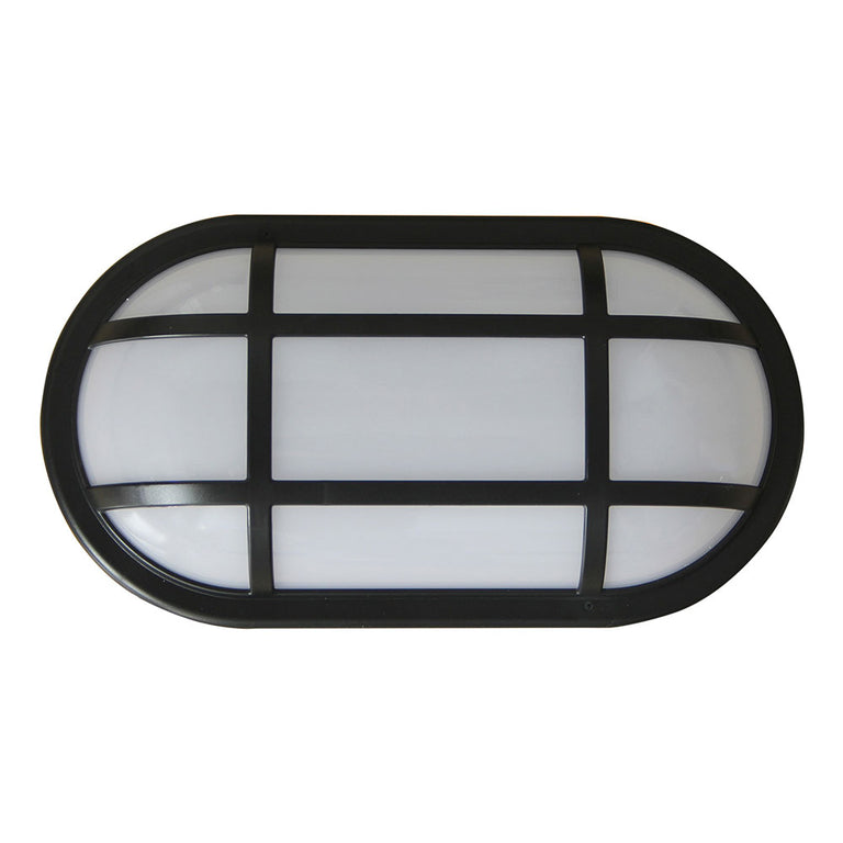Bulkhead 20W Oval Light 3000K Black - BULK11