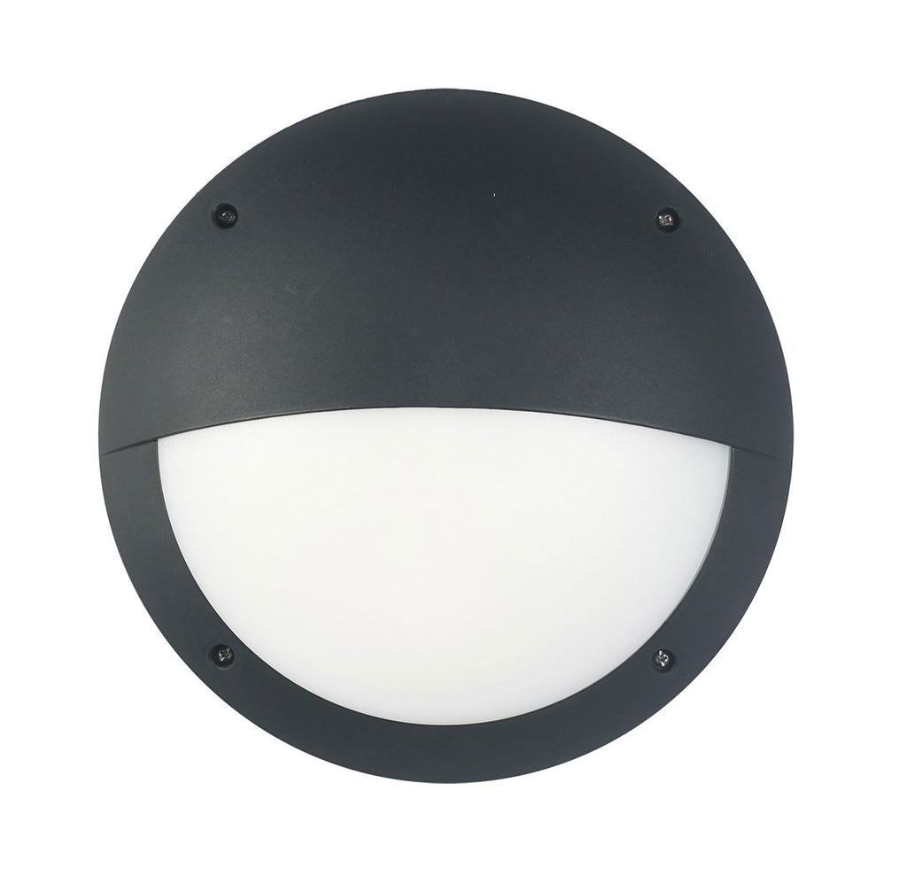 Bulkhead 12W Round Eyelid Light 4000K Black - Bulk7A