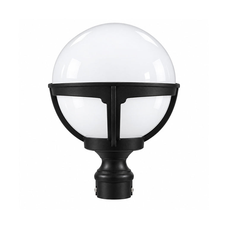 Baco 1 Light Post Light Black / Opal - BACO-PT-25