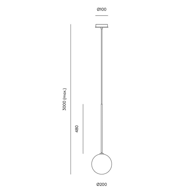 Ball 5W LED Pendant Matt Brass