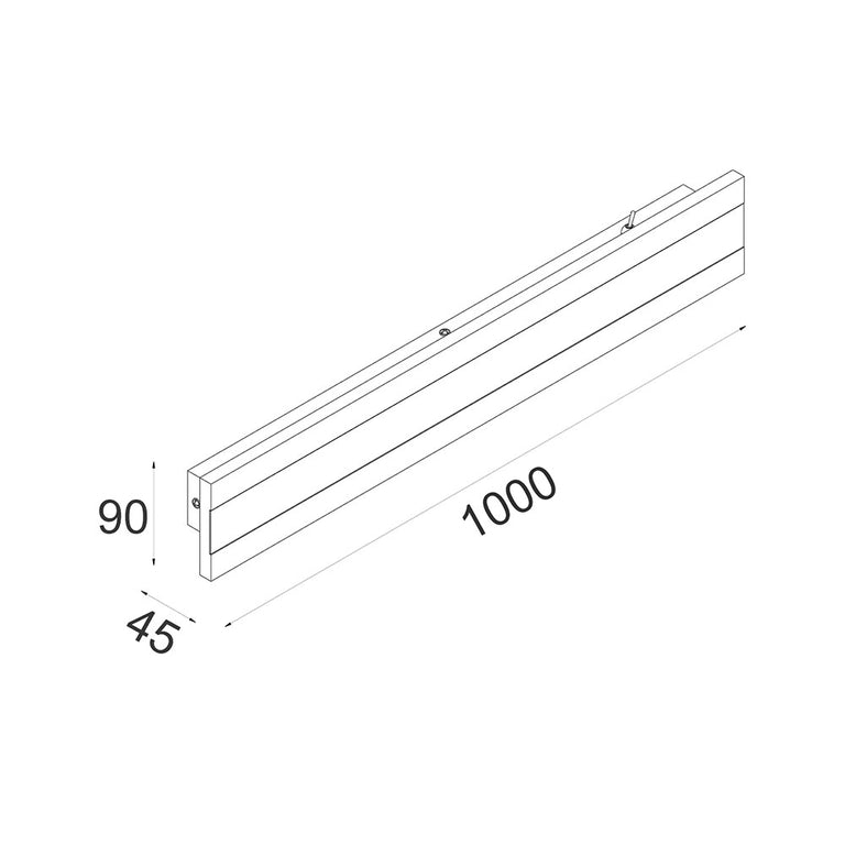 Banda 32W 1000mm Outdoor LED Wall Light Black / Tri-Colour - BANDA3