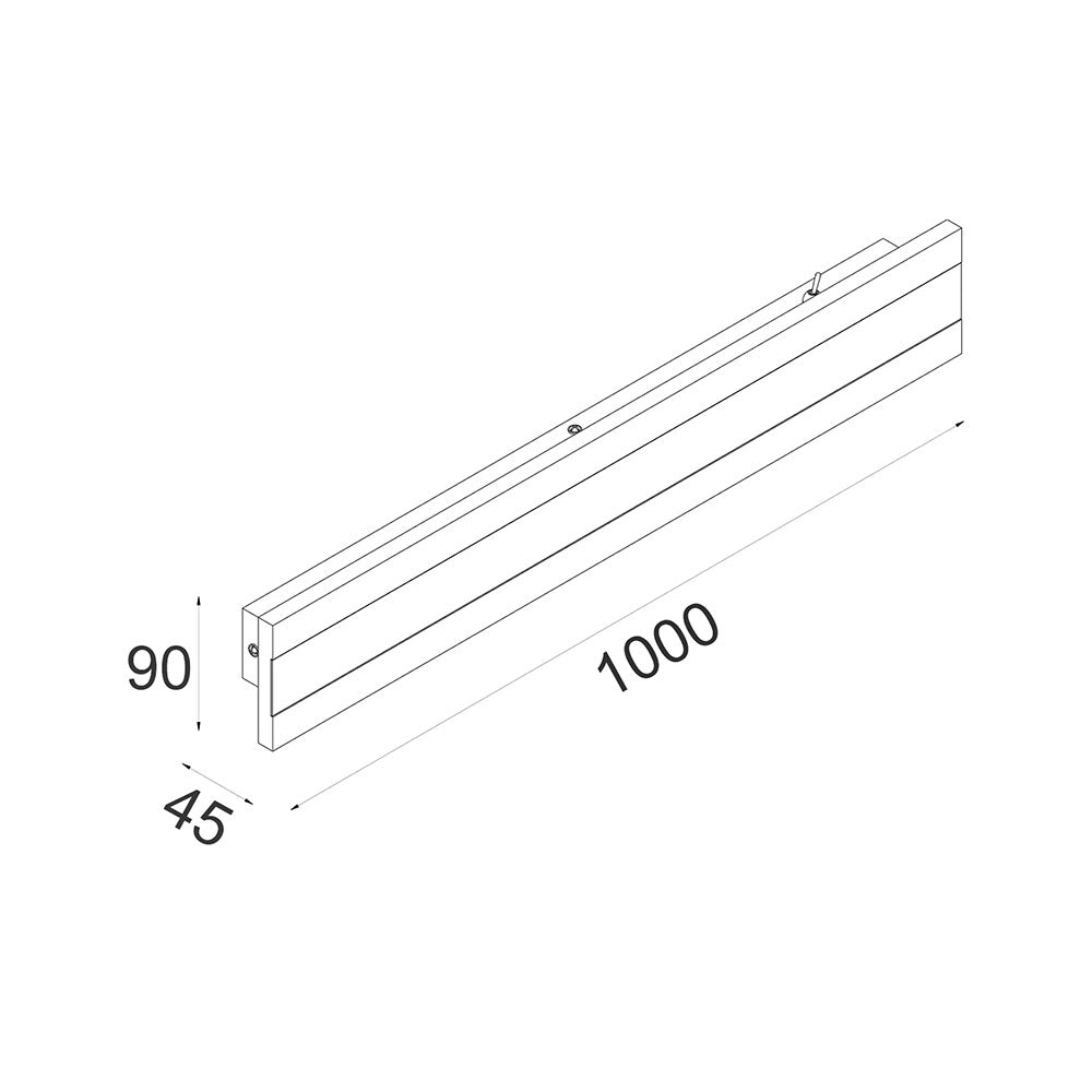 Banda 32W 1000mm Outdoor LED Wall Light White / Tri-Colour - BANDA7