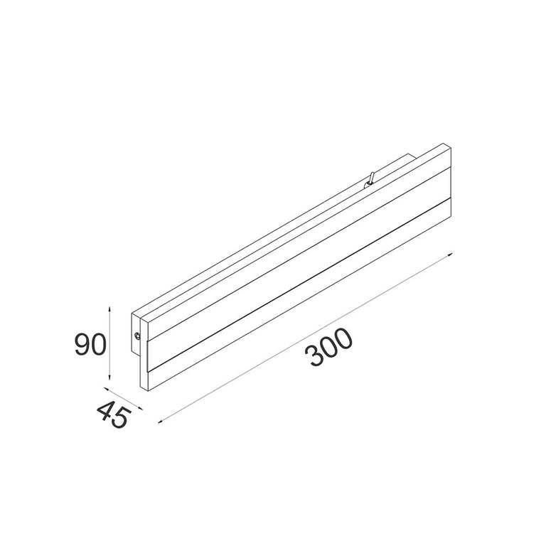 Banda 9W 300mm Outdoor LED Wall Light White / Tri-Colour - BANDA5