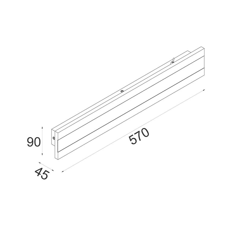 Banda 18W 570mm Outdoor LED Wall Light White / Tri-Colour - BANDA6