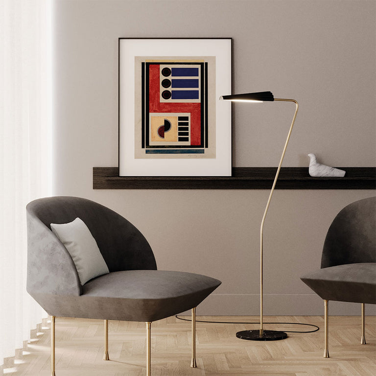 Bion 5W LED Floor Lamp Aged Gold / Black - ARO.P1306/ORO-NEG