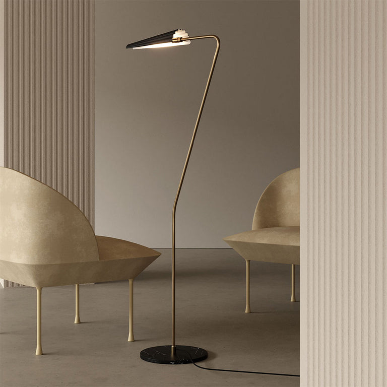 Bion 5W LED Floor Lamp Aged Gold / Black - ARO.P1306/ORO-NEG