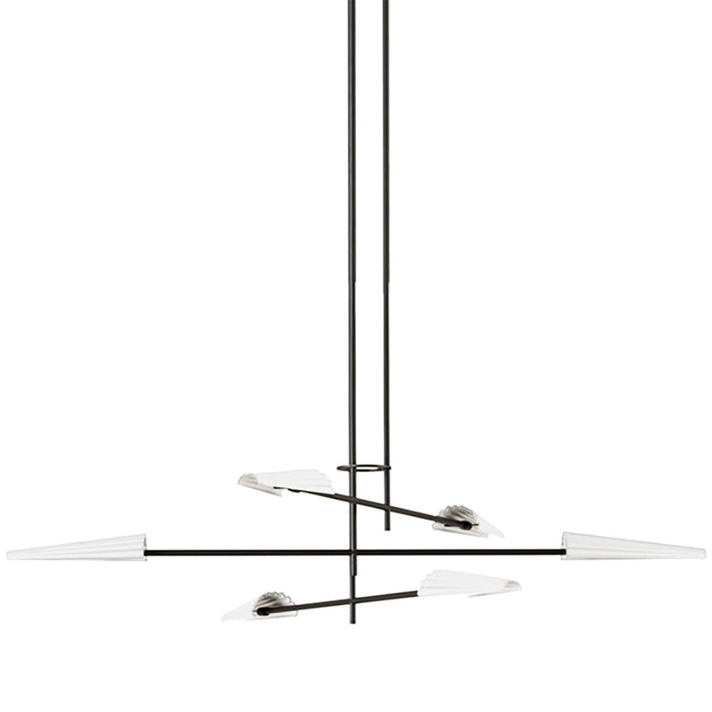 Bion 6 Light LED Pendant Black / White - ARO.C1306/6/NEG-BCO