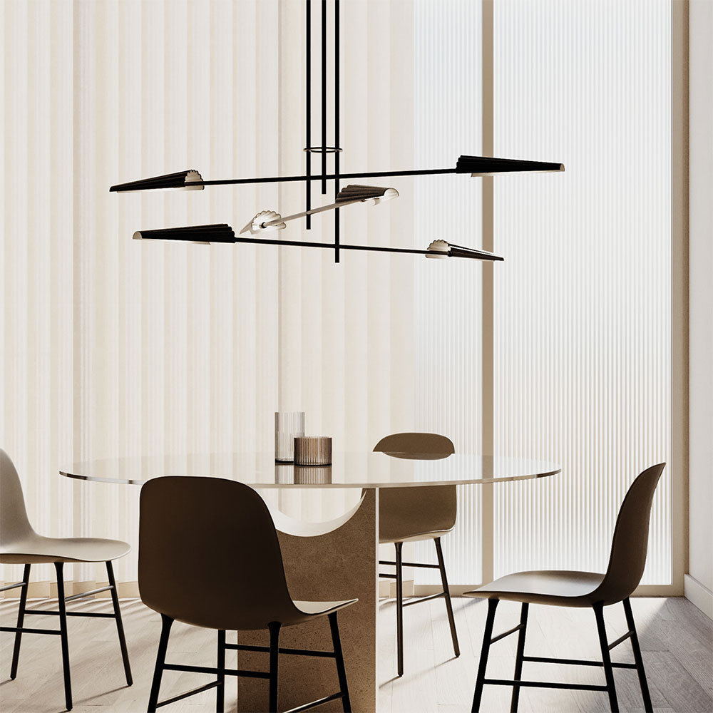 Bion 6 Light LED Pendant Black - ARO.C1306/6/NEG-NEG