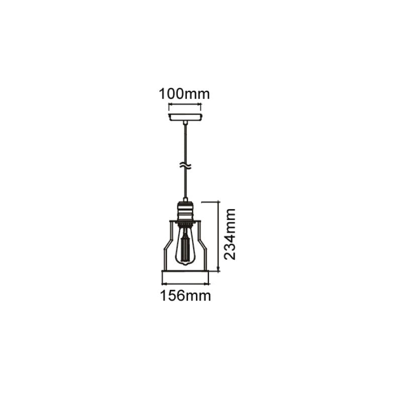 Angled Iron Cage Pendant Black - Blackband2