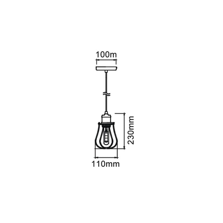 Pear Iron Cage Pendant Black - Blackband4