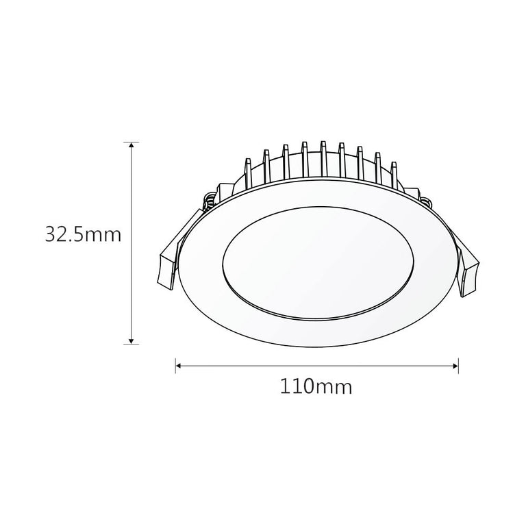 Blitz II Dimmable 10W LED Downlight Matt Black / Tri-Colour - TLBD34510MD