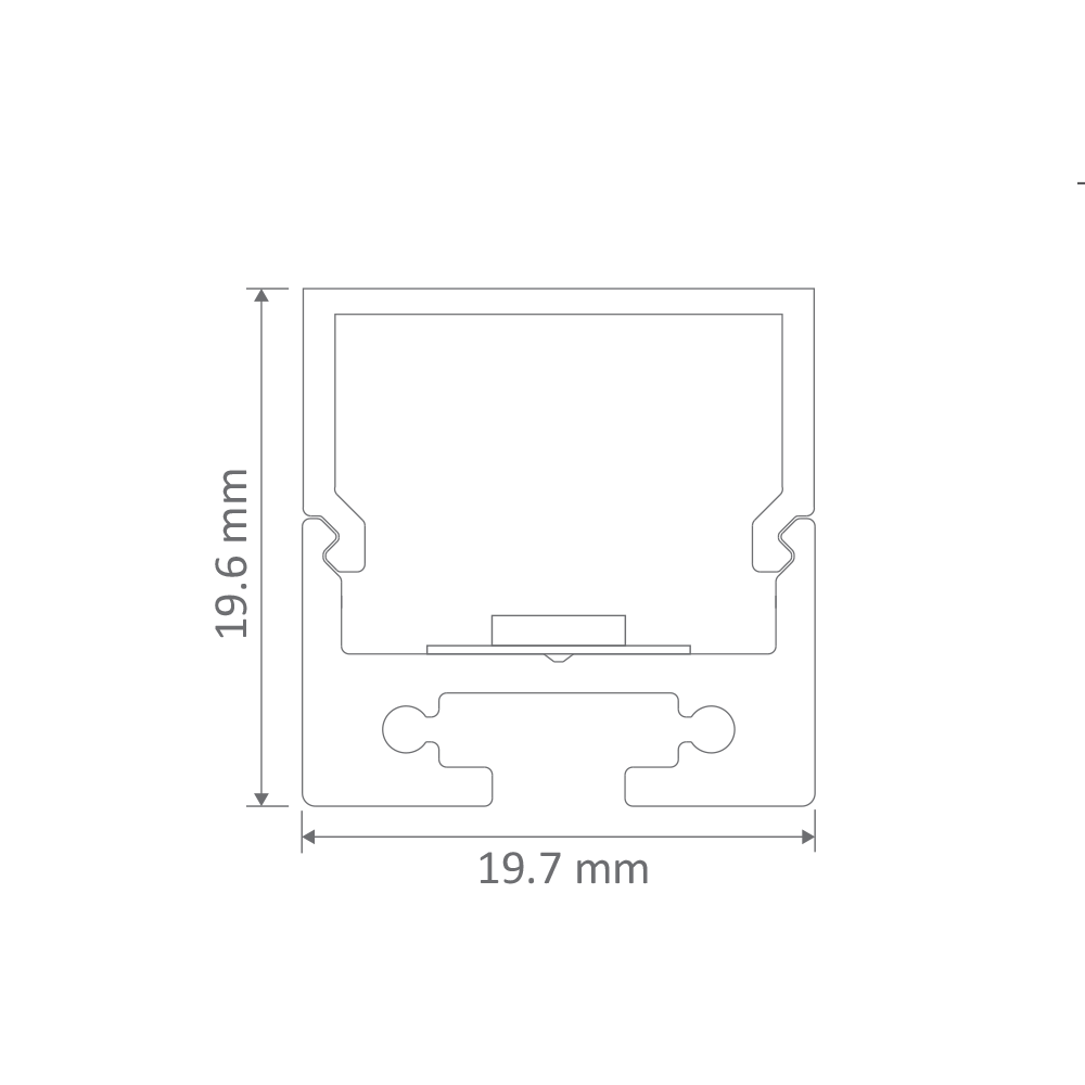 Bloc-20 Square Surface Mounted LED Profile 1 Meter White - 22069