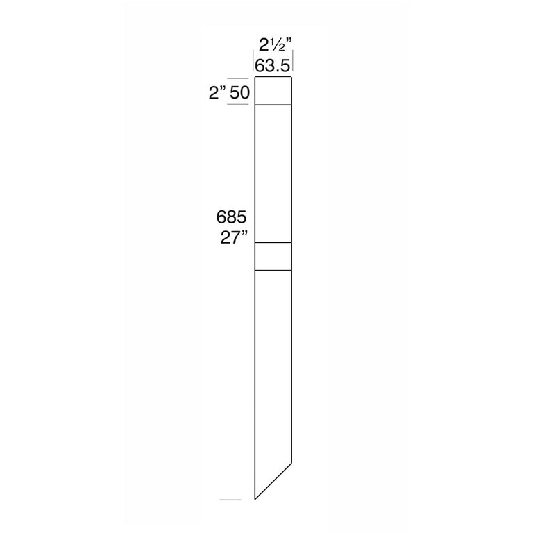 Bollard 700mm 12V / 24V MR16 Copper - BOL700/COP