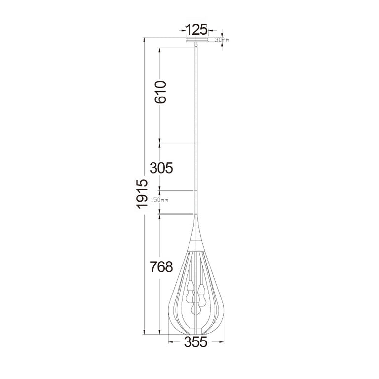 Modern Timber 3 Light Pendant Winter Moss - Bonito7
