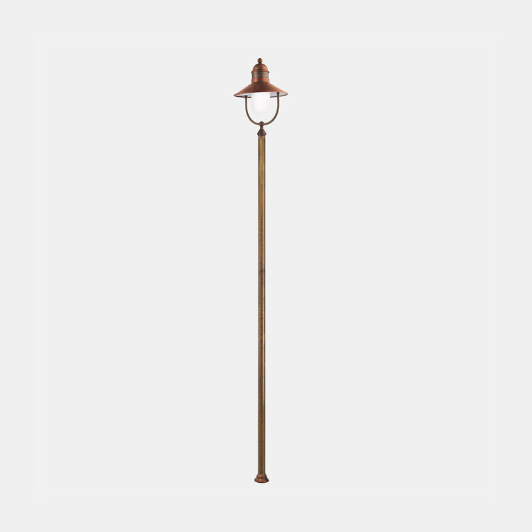 Borgo Large Bollard Light With White Glass IP44 - 244.30.ORB