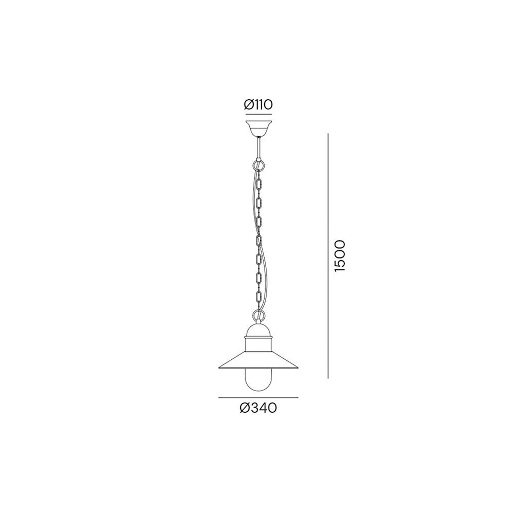 Borgo Pendant Light With White Glass IP44 - 244.08.ORB