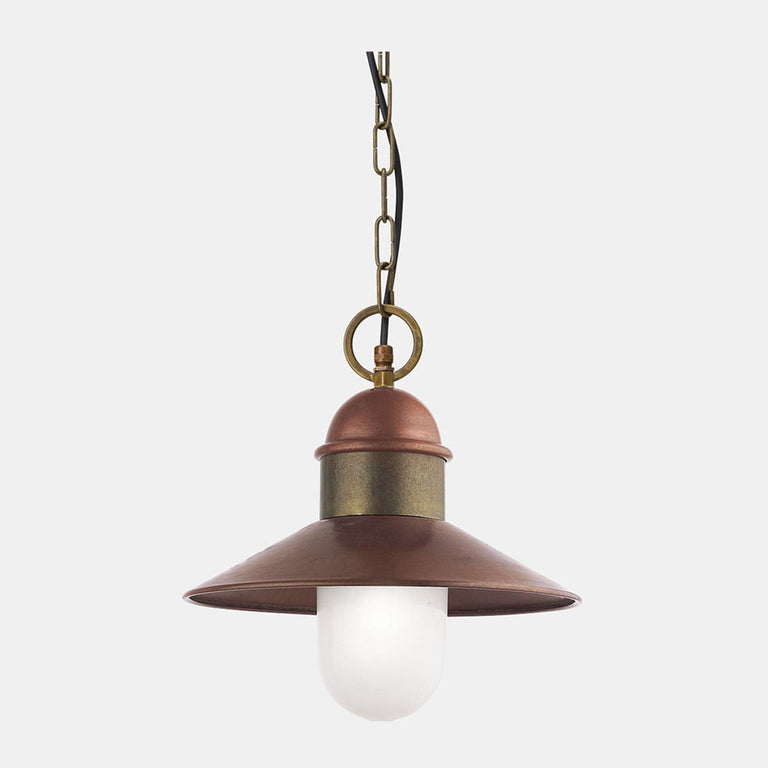 Borgo Pendant Light With White Glass IP44 - 244.08.ORB