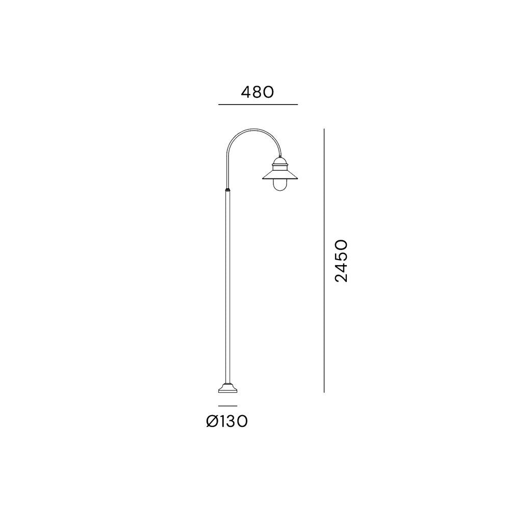 Borgo 1 Light Small Post Light With Clear Glass IP44 - 301.D3.ORT