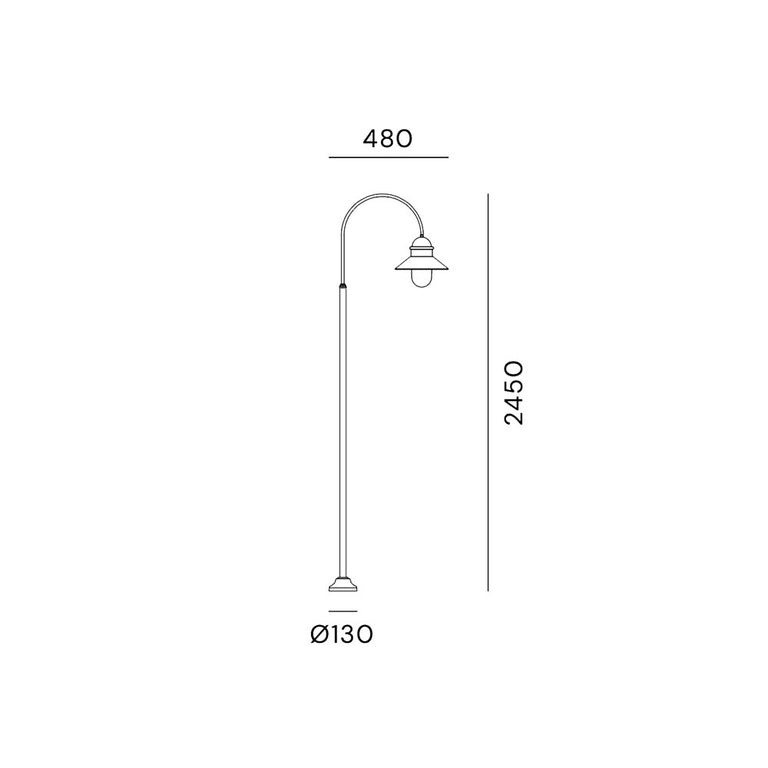 Borgo 1 Light Small Post Light With Clear Glass IP44 - 301.D3.ORT