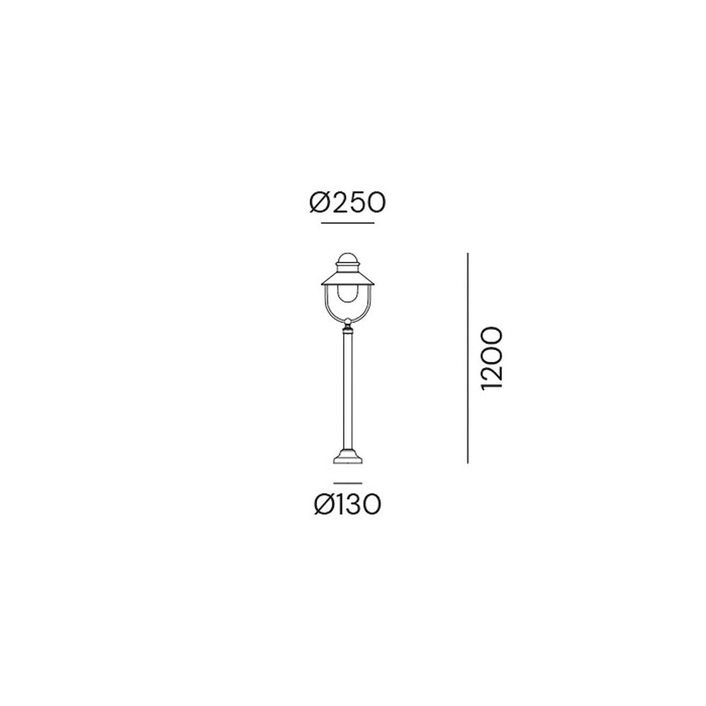 Borgo Small Bollard Light With White Glass IP44 - 301.B2.ORB