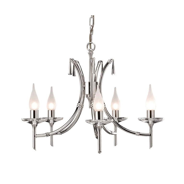 Brightwell 5 Light Chandelier Polished Nickel - BR5/NICKEL
