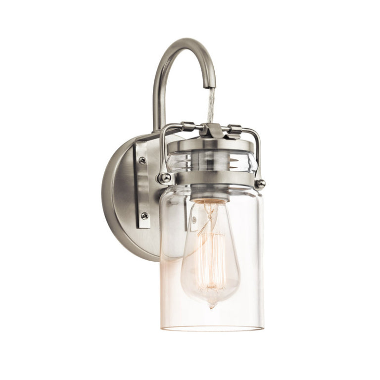 Brinley 1 Light Wall Light Brushed Nickel - KL/BRINLEY1/NI