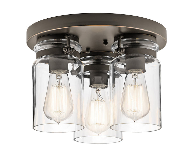 Brinley 3 Light Flush Mount Olde Bronze - KL/BRINLEY/F/OZ