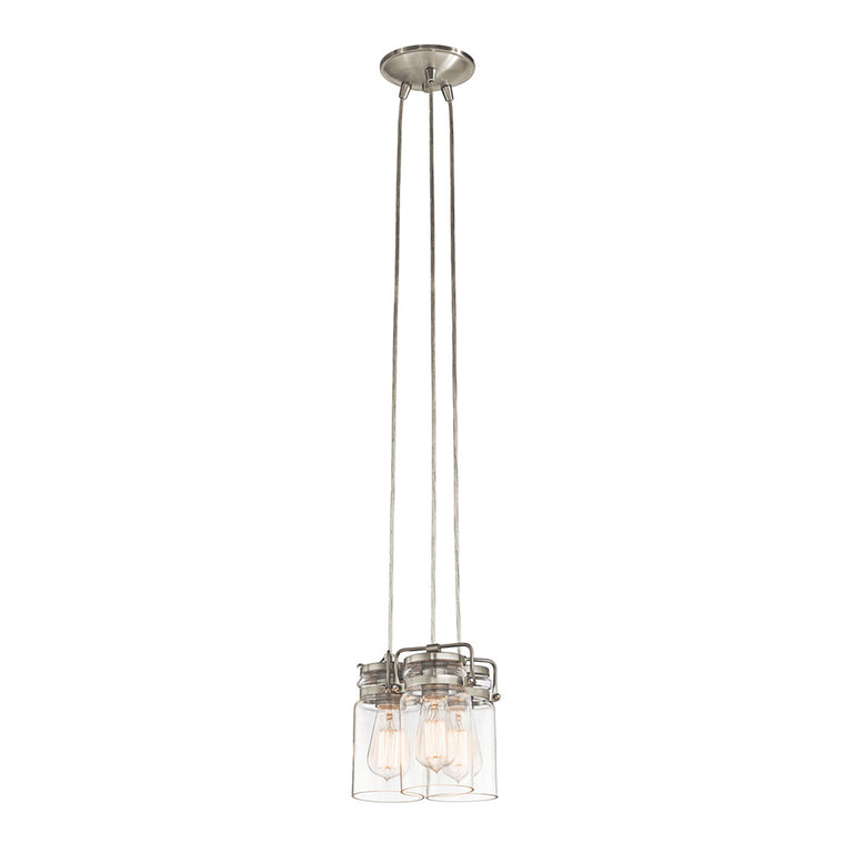 Brinley 3 Light Pendant Brushed Nickel - KL/BRINLEY3/NI