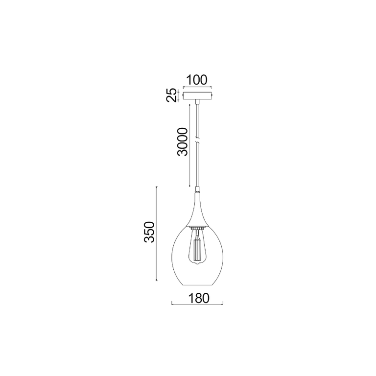 Interior Wine Glass Shape Pendant Light Black Smoke - BROTE2