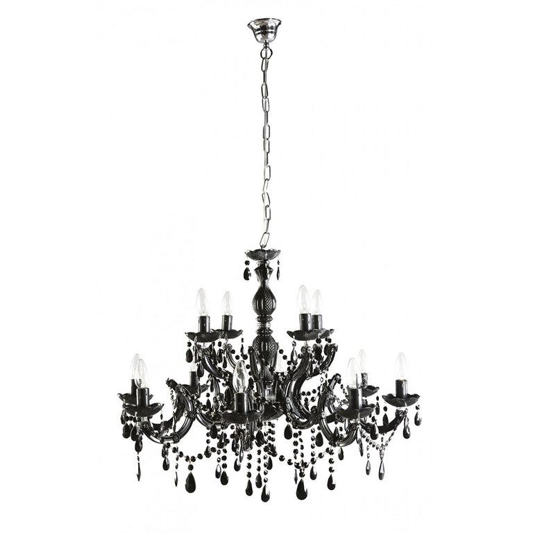 C-Mar 12 Light Chandelier Large Black - C-MAR-12-BLK-LG