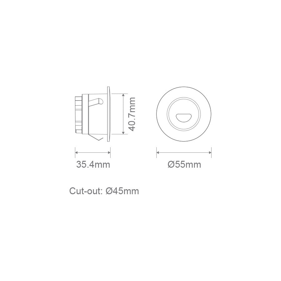Camino 3W 240V IP54 Dimmable Round Asymmetrical Steplight Black / Tri-Colour - 21747