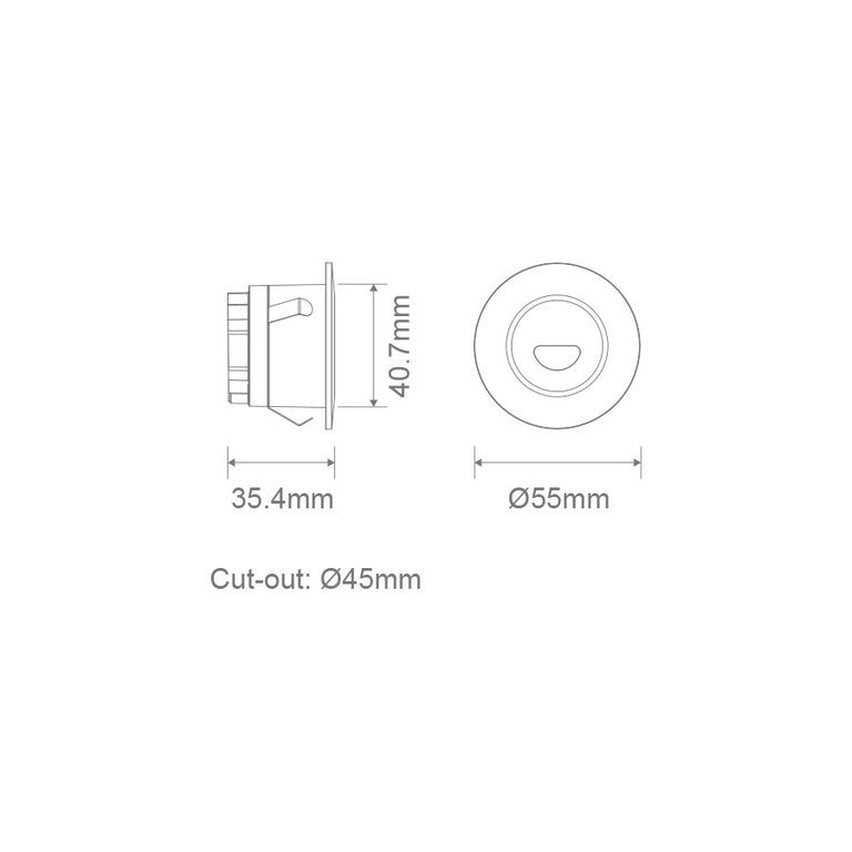 Camino 3W 240V IP54 Dimmable Round Asymmetrical Steplight Black / Tri-Colour - 21747