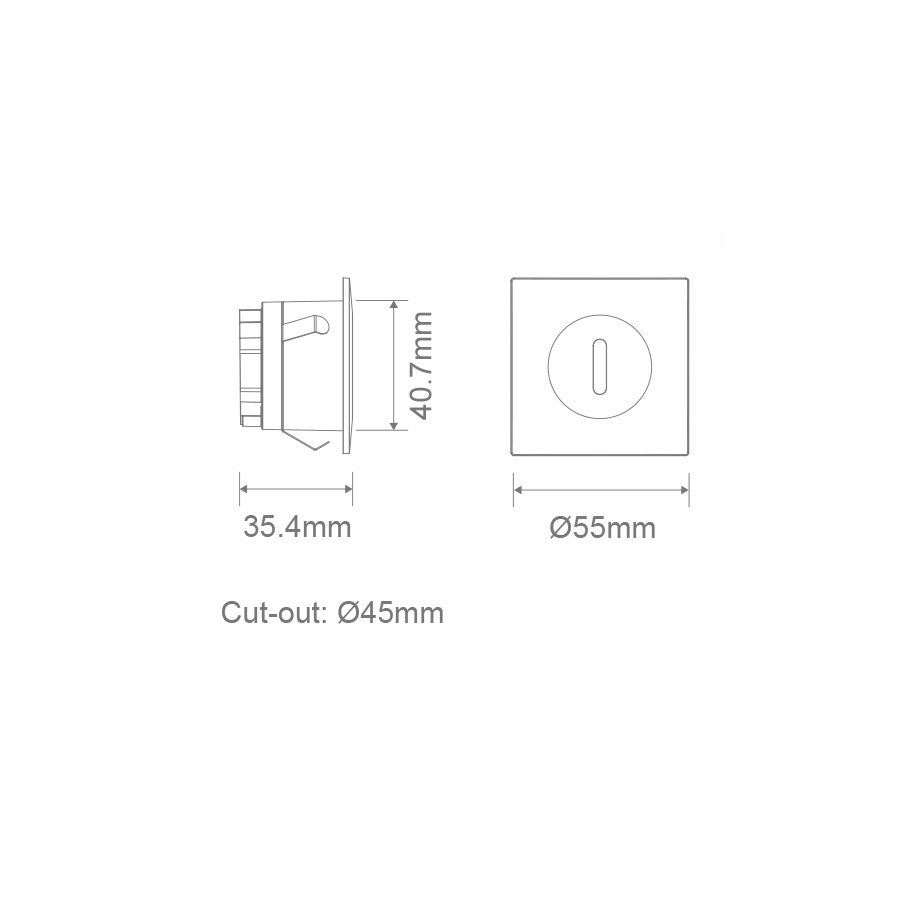 Camino 3W 240V IP54 Dimmable Square Slot Steplight White / Tri-Colour - 21744