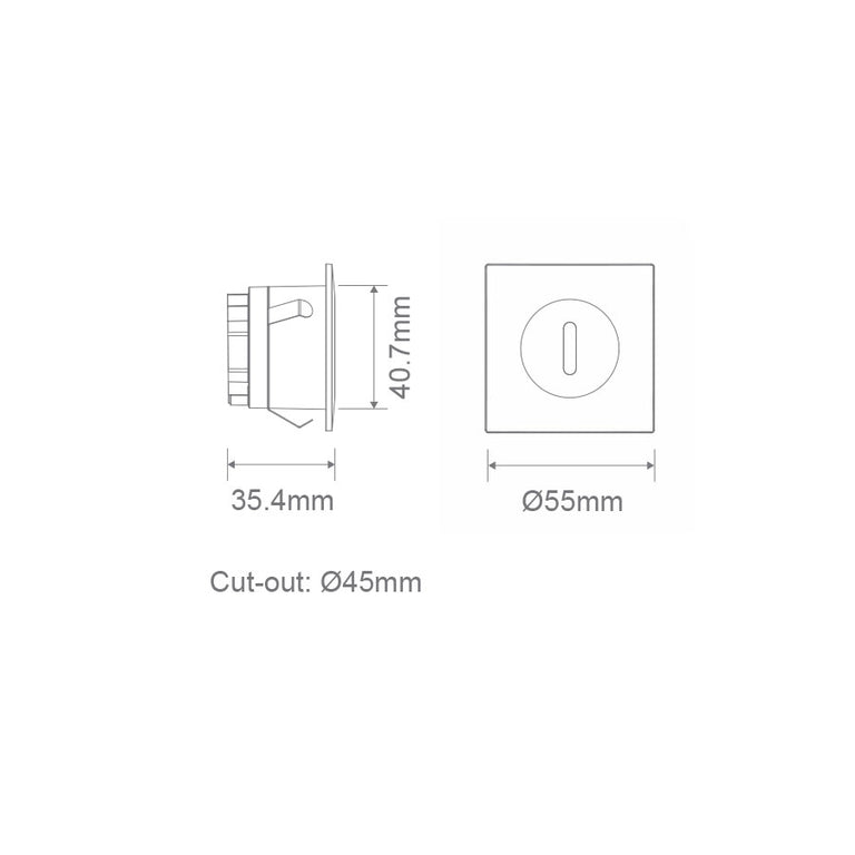 Camino 3W 240V IP54 Dimmable Square Slot Steplight White / Tri-Colour - 21744