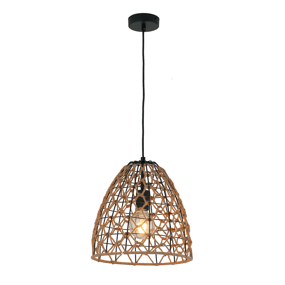 Ellipse Shape Hemp Rope Pendant Natural - CANAMO1
