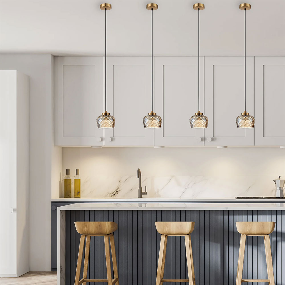 Caramelle 5W LED Pendant Ellipse Glass With Segments Amber / Tri-Colour - CARAMELLE2