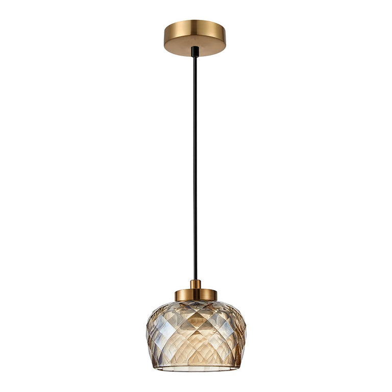 Caramelle 5W LED Pendant Ellipse Glass With Segments Amber / Tri-Colour - CARAMELLE2